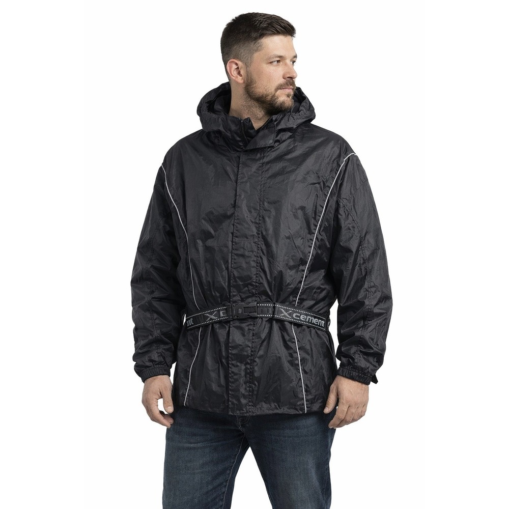 Xelement Advanced Motorcycle Gear Black Hooded Rain Jacket 3XL Reflective‎ Trim